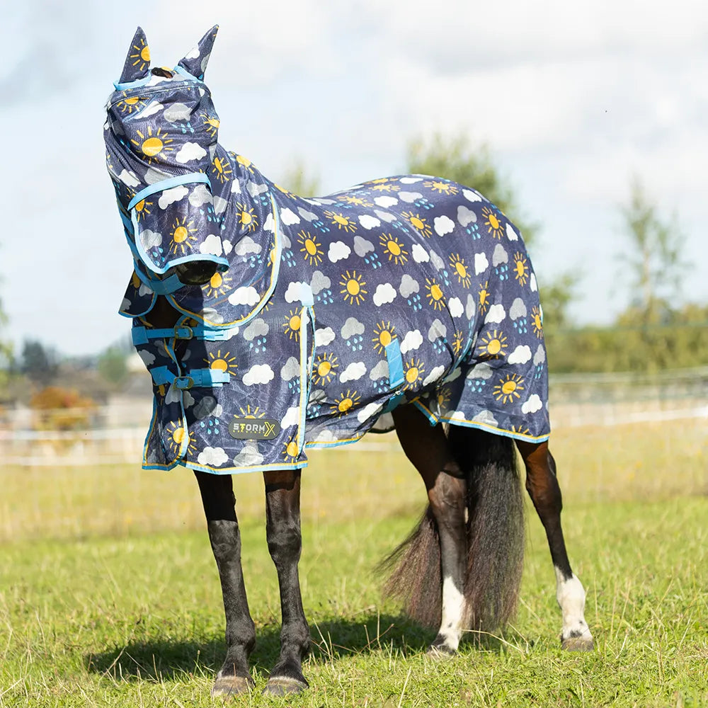 Hy equestrian come rain or shine fly mask with ears and detachable nose