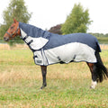 Storm X Empra Aqua Shield waterproof fly rug with mesh ventilation on a horse