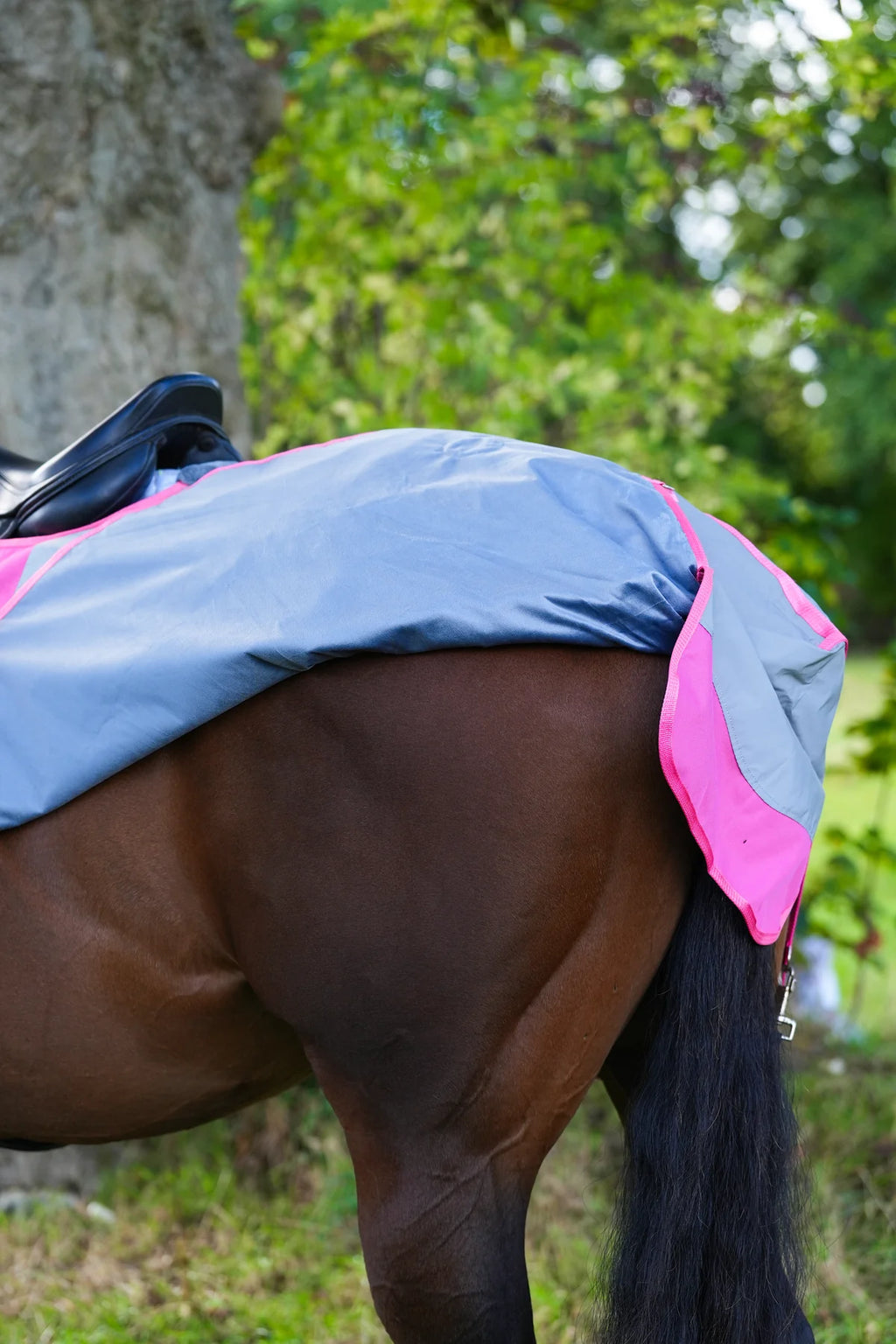 Pink hi viz reflected waterproof exercise sheet rug
