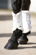 Uhlan faux fur trim airflow brushing boots - White