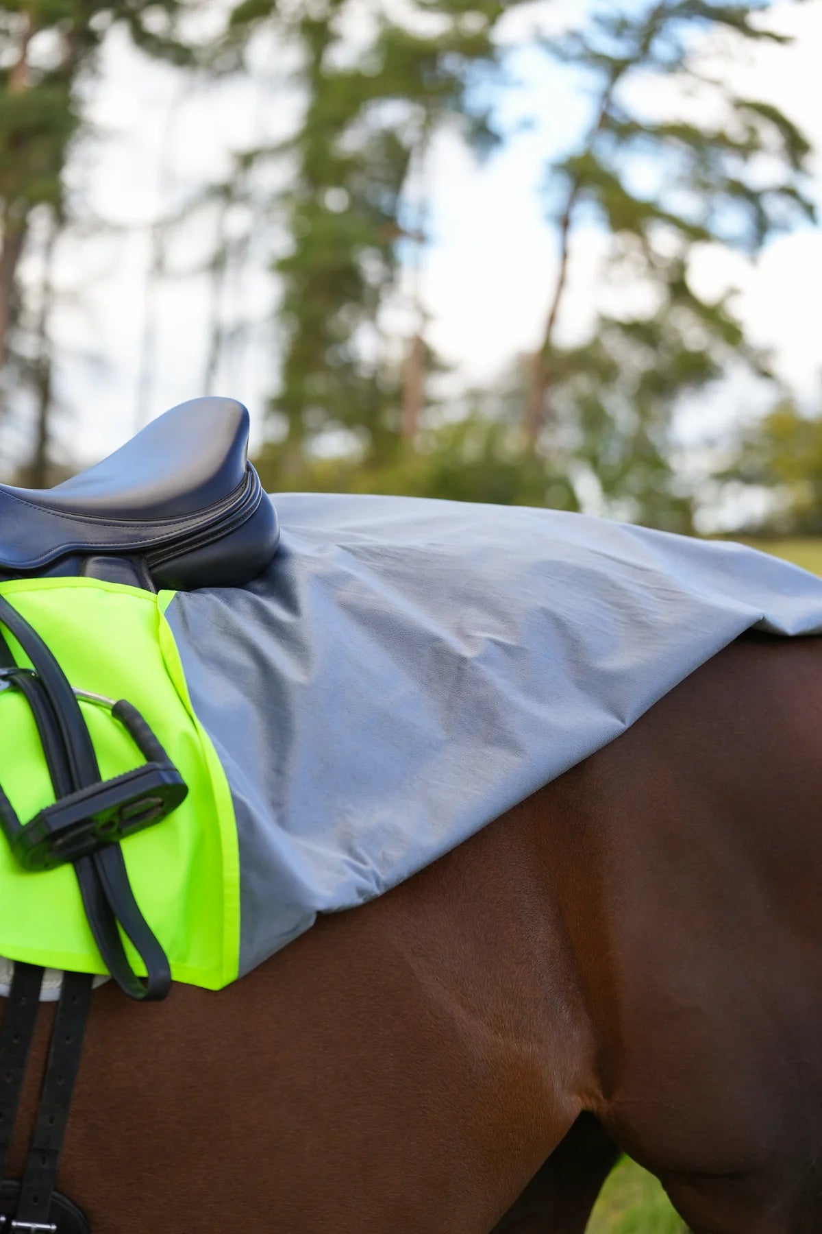 Yellow hi viz reflected waterproof exercise sheet rug