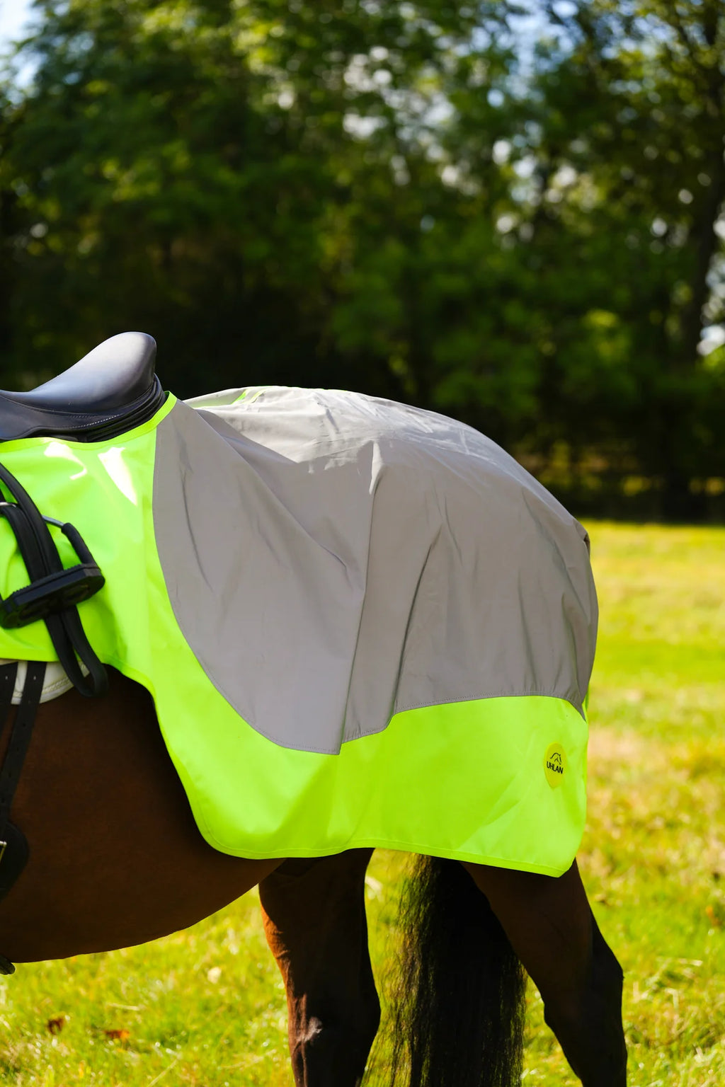 Yellow hi viz reflected waterproof exercise sheet rug