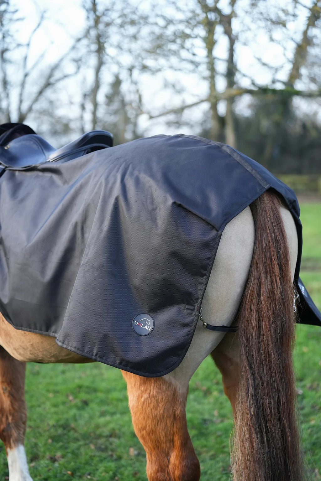 Black waterproof exercise sheet rug