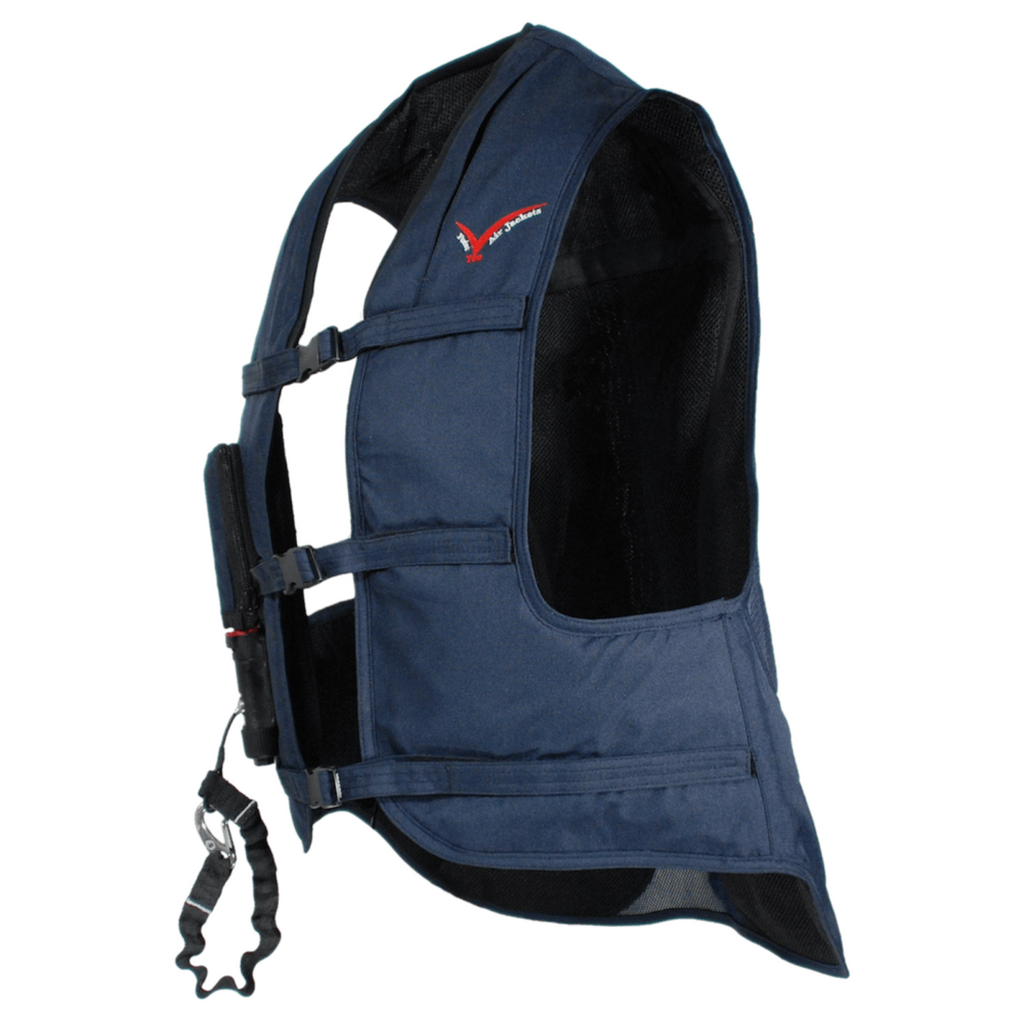Point Two ProAir navy air jacket for horse riding safety - detailed product view