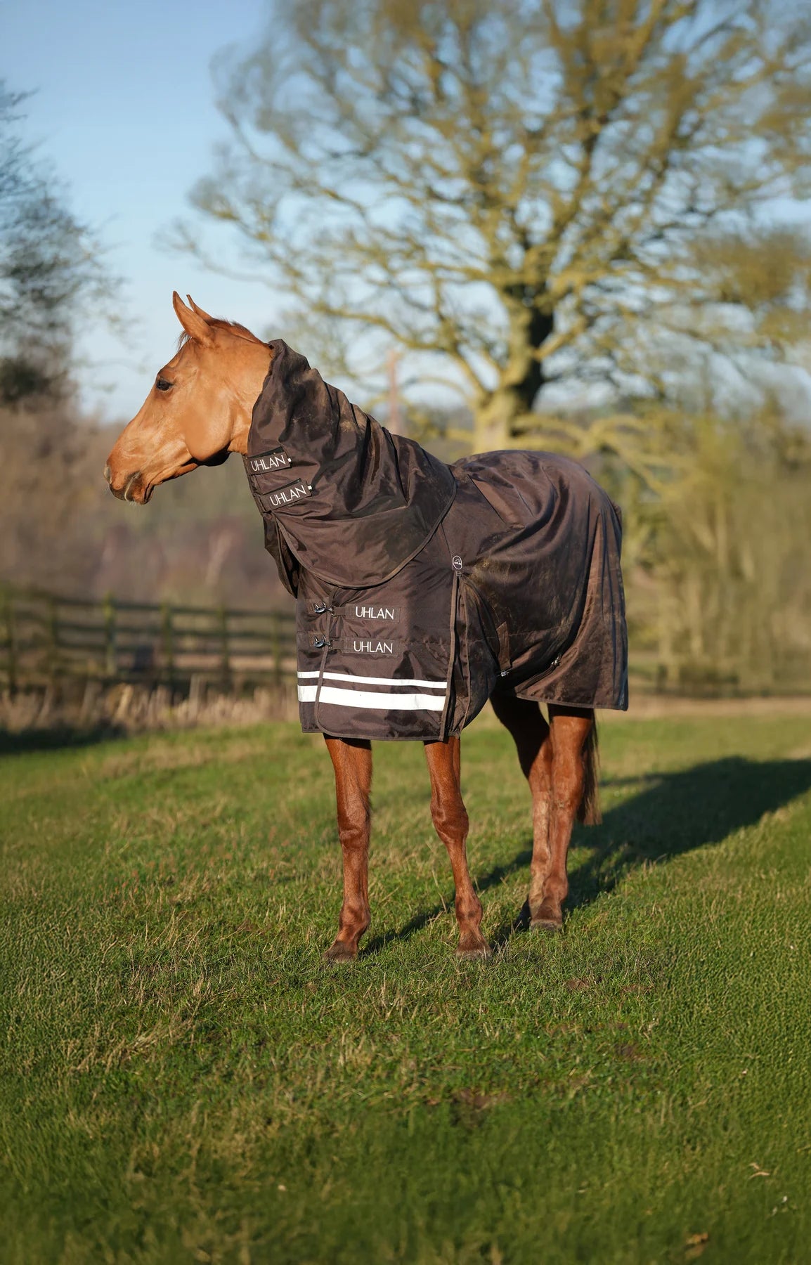 Uhlan Equestrian brown faux fur lined turnout rug 1680D