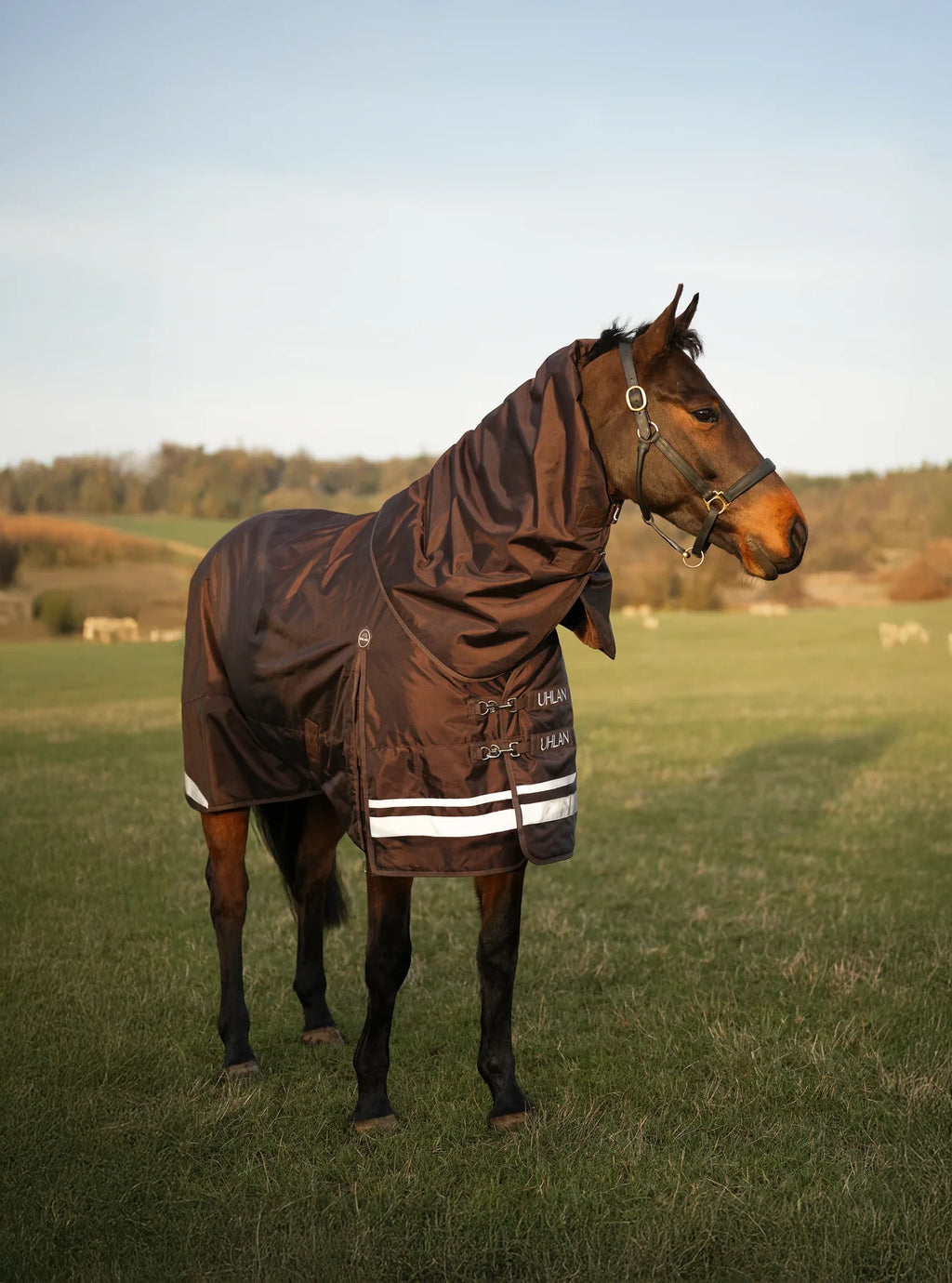 Uhlan Equestrian brown faux fur lined turnout rug 1680D