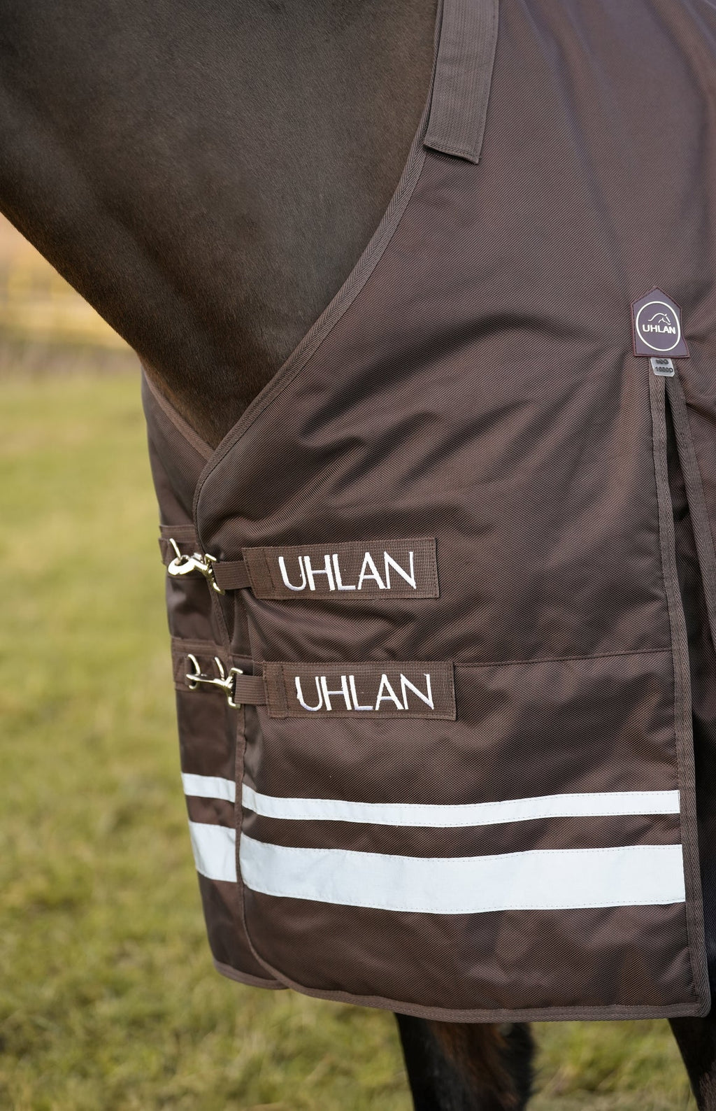 Uhlan Equestrian brown faux fur lined turnout rug 1680D