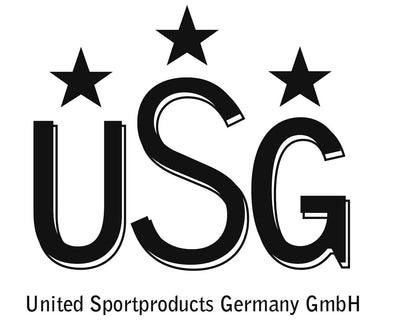 Logo of United Sportproducts Germany GmbH with stars above the letters U, S, and G on a white background.