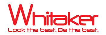 Red 'Whitaker' logo with tagline 'Look the best. Be the best.' on a white background